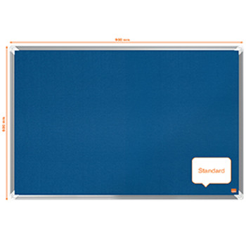 Nobo 1915188 Premium Plus Blue Felt Notice Board 900x600mm 1915188