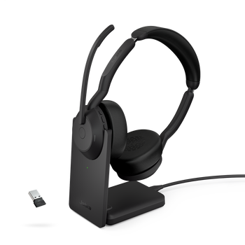 Jabra Evolve2 55 Link 380 USB-A UC Stereo Headset and Stand EVOLVE255AUCSTEREOSTAND