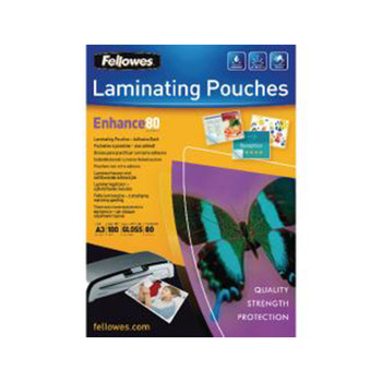 Fellowes 53023 A3 80Mic Adhesive Backed Pouch 100pk 53023