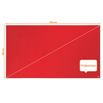 Nobo 1915421 Impression Pro 1220x690mm Widescreen Red Felt Notice Board 1915421