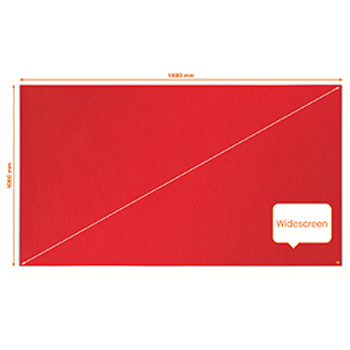 Nobo 1915423 Impression Pro 1880x1060mm Widescreen Red Felt Notice Board 1915423