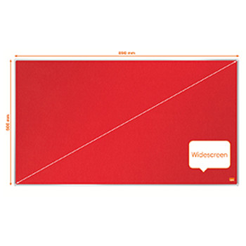 Nobo 1915420 Impression Pro 890x500mm Widescreen Red Felt Notice Board 1915420