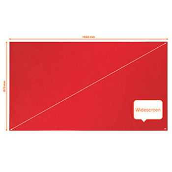 Nobo 1915422 Impression Pro 1550x870mm Widescreen Red Felt Notice Board 1915422