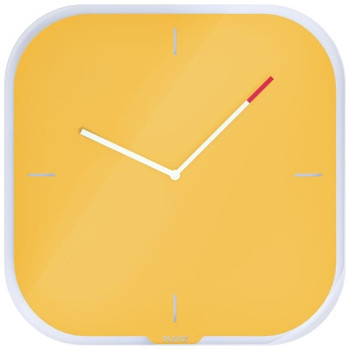 Leitz Cosy Silent Glass Wall Clock Warm Yellow 90170019 90170019