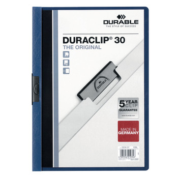 Durable 3mm Duraclip File A4 Dark Blue Pack of 25 2200/07 DB220007