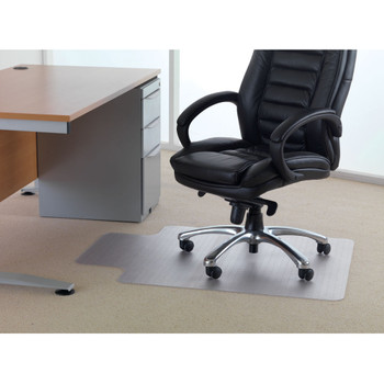 Cleartex PVC Chair Mat Carpet Lipped 920x1210mm Clear 119225LV FL74101
