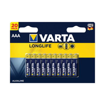 Varta Longlife AAA Battery Pack of 20 04103101420 VR88234