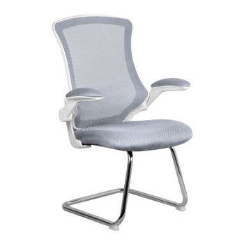 Nautilus Designs Luna Designer High Back Mesh Grey Cantilever Visitor Chair With BCM/L1302V/WHGY