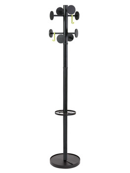 Alba Stan Coat Stand 8 Pegs And 2 Hooks 5Kg Weighted Base 48 X 355 X 1750Mm Silv PMSTAN3 M