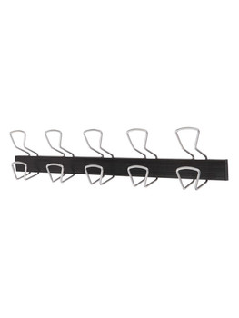 Alba 5 Double Hook Coat Hanger Wall Mounted Black/Metal - PMPRO5M PMPRO5M