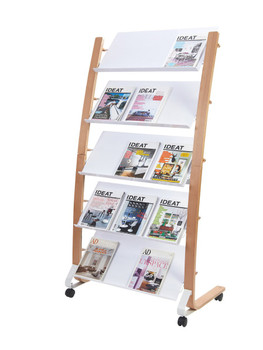 Alba Mobile Wooden Floor Stand 5 X 3 Compartments A4 format Literature Display H DD5GMW BC