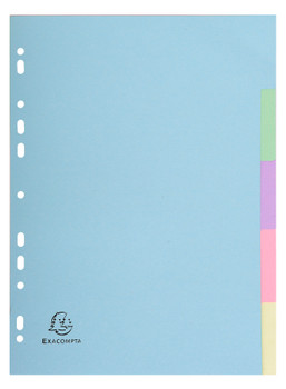 Exacompta forever Recycled Divider 5 Part A4 170Gsm Card Assorted Colours 1605E