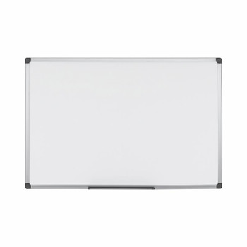 Bi-Office Maya Magnetic Melamine Whiteboard Grey Plastic Frame 2400X1200mm MB8606186