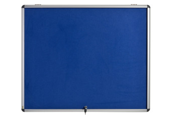 Bi-Office Enclore Blue Felt Lockable Noticeboard Display Case 6 X A4 700X653mm VT340107150