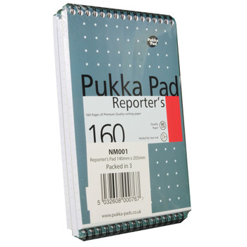 Pka Pad Wirebound Metallic Reporter's Shorthand Notebook 160 Pages 205x14 PP00121