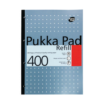 Pka Pad Ruled Metallic Four-Hole Refill Pad Side Bound 400 Pages A4 Pack PP01380