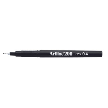 Artline 200 Fineliner Pen Fine Black Pack of 12 A2001 AR83025