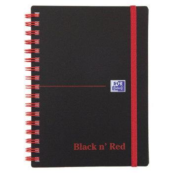 Black n' Red Ruled Polypropylene Wirebound Notebook 140 Pages A6 Pack of 5 JDF67010
