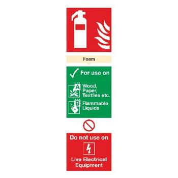 Safety Sign Fire Extinguisher Foam 280x90mm PVC F102/R SR71137