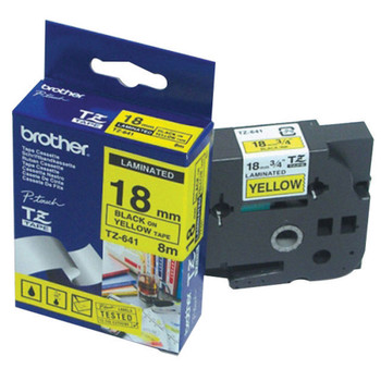 Brother P-Touch 18mm Black on Yellow TZE641 Labelling Tape BA8109