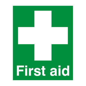 Safety Sign First Aid 100x250mm PVC FA00607R SR11146