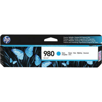 HP 980 Cyan Inkjet Cartridge Standard Yield 6600 Page Capacity D8J07A HPD8J07A