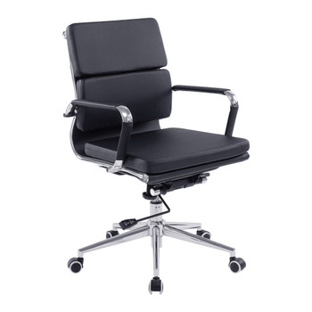 Nautilus Designs Avanti Medium Back Bonded Leather Executive Office Chair With I BCL/5003/BK