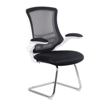 Nautilus Designs Luna Designer High Back Mesh Black Cantilever Visitor Chair Wit BCM/L1302V/WHBK