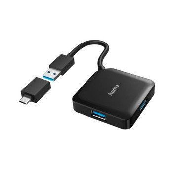 Hama External 4-Port Usb 3.2 Gen 1 Hub Usb Powered Usb-A W/ Usb-C Adapter 200116