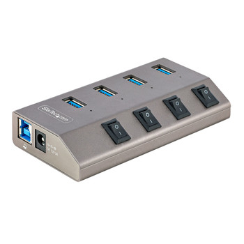 Startech 4-Port Self-Powered USB-C Hub with Individual On/Off Switches USB 3.0 5G4AIBS-USB-HUB-EU