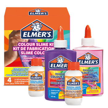 Elmers Colour Slime Kit inc Washable Colour PVA Glue Assorted Colours 2109506 2109506