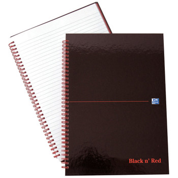 Black n' Red Ruled Wirebound Hardback Notebook A4 Pack of 7 846350115 JDB67004