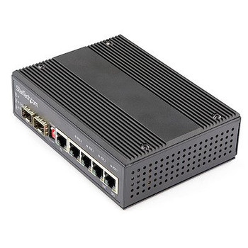 Startech.Com Industrial 6 Port Gigabit Ethernet Switch - 4 Poe Rj45 +2 Sfp Slots IES1G52UP12V
