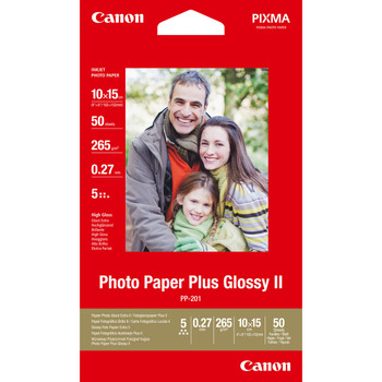Canon PP-201 Glossy II Photo Paper Plus 4x6" - 50 Sheets High-gloss 260 g/m� Red 2311B003