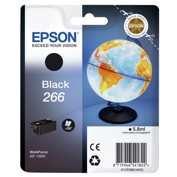 Epson 266 Yield: 250 Pages Black Ink Cartridge C13T26614010