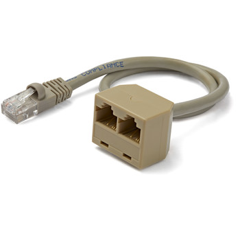 Startech 2-to-1 RJ45 Splitter Cable Adapter - F/M Gray Cable Splitter/Combiner RJ45SPLITTER Startech 2-to-1 RJ45 Splitter Cable Adapter - F/M Gray Cable Splitter/Combiner RJ45SPLITTER