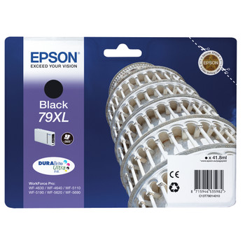 Epson Tower of Pisa Singlepack Black 79XL DURABrite Ultra Ink High XL Yield Pigm C13T79014010