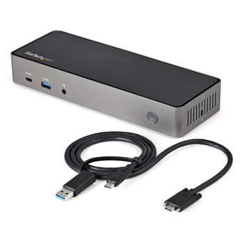 Startech USB-C & USB-A Dock - Hybrid Universal Triple Monitor Laptop Docking Sta DK31C3HDPDUE