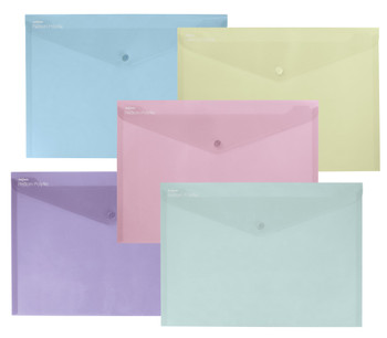 Snopake Reborn A4 Polyfile Popper Wallet With Press-Stud Closure Pastel Pk5 1591 15912 Snopake Reborn A4 Polyfile Popper Wallet With Press-Stud Closure Pastel Pk5 1591 15912