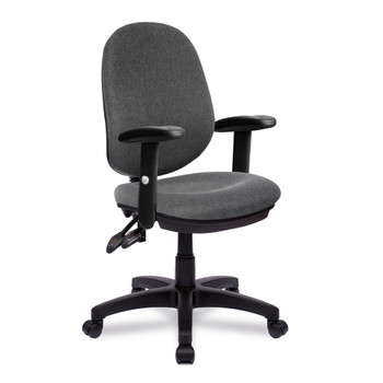 Nautilus Designs Java 200 Medium Back Twin Lever Fabric Operator Office Chair Wi BCF/P505/GY/ADT