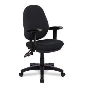 Nautilus Designs Java 200 Medium Back Twin Lever Fabric Operator Office Chair Wi BCF/P505/BK/ADT