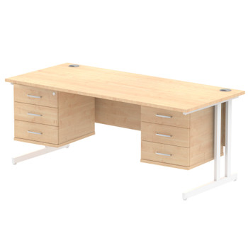 Dynamic Impulse W1800 X D800 X H730mm Straight Office Desk Cantilever Leg With 2 MI002462