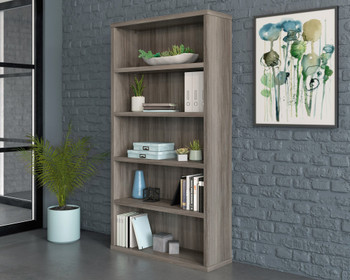 Affiliate 5 Shelf Bookcase W884 X D288 X H1676mm Hudson Elm Finish - 5427457 - 5427457