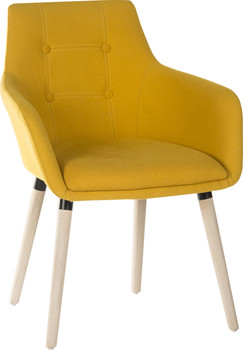 Contemporary 4 Legged Upholstered Reception Chair Yellow Pack 2 - 6929YEL - 6929YEL