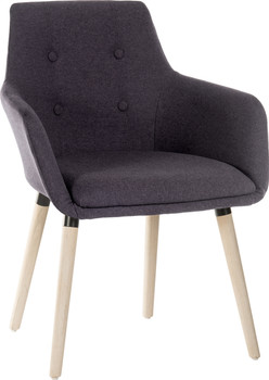 Contemporary 4 Legged Upholstered Reception Chair Graphite Pack 2 - 6929GRA - 6929GRA