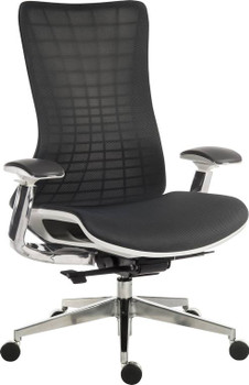 Quantum Mesh Back Executive Chair Chair Black With White Frame - 6966WHI 6966WHI