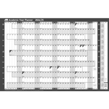Sasco 2024/25 Academic Year Wall Planner with wet wipe pen & sticker pack Purple 2410227D