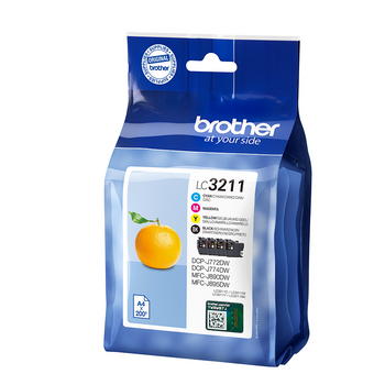 Brother Black Cyan Magenta Yellow Standard Capacity Ink Cartridge Multipack 15Ml LC3211VAL