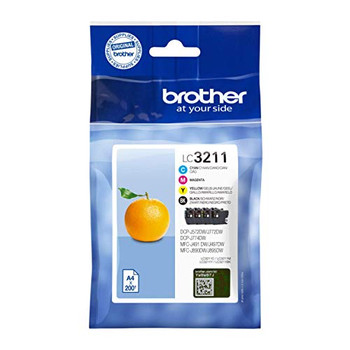 Brother Black Cyan Magenta Yellow Standard Capacity Ink Cartridge Multipack 15Ml LC3211VAL