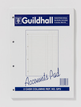 Guildhall A4 Ruled Account Pad With 2 Cash Columns And 60 Pages White GP2Z GP2Z Guildhall A4 Ruled Account Pad With 2 Cash Columns And 60 Pages White GP2Z GP2Z
